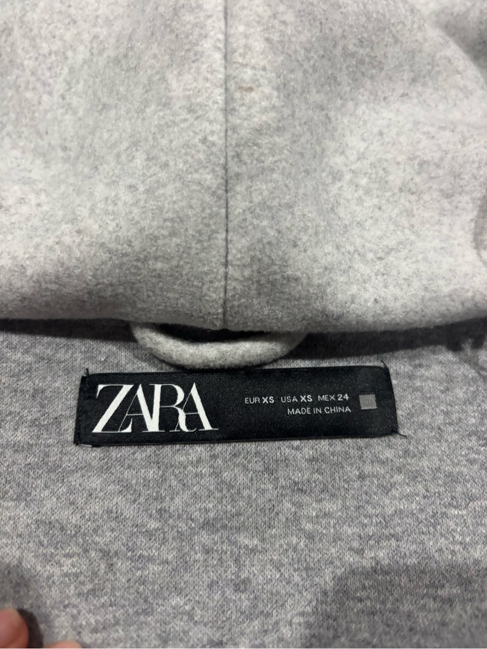 Zara Belted Soft Hoodie Coat Grey Size XS Hooded Long Coat - Picture 5 of 6